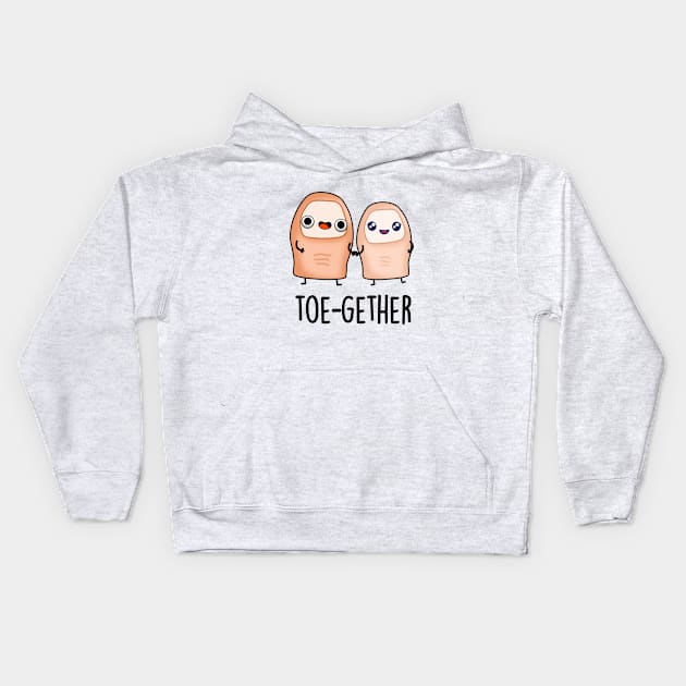 Toe-gether Cute BIg Toe Pu Kids Hoodie by punnybone